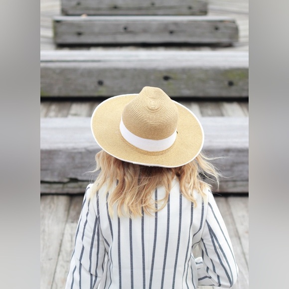 Talbots Pinstripe Nautical Coastal Blazer Size 10 Cream Navy - Picture 4 of 16